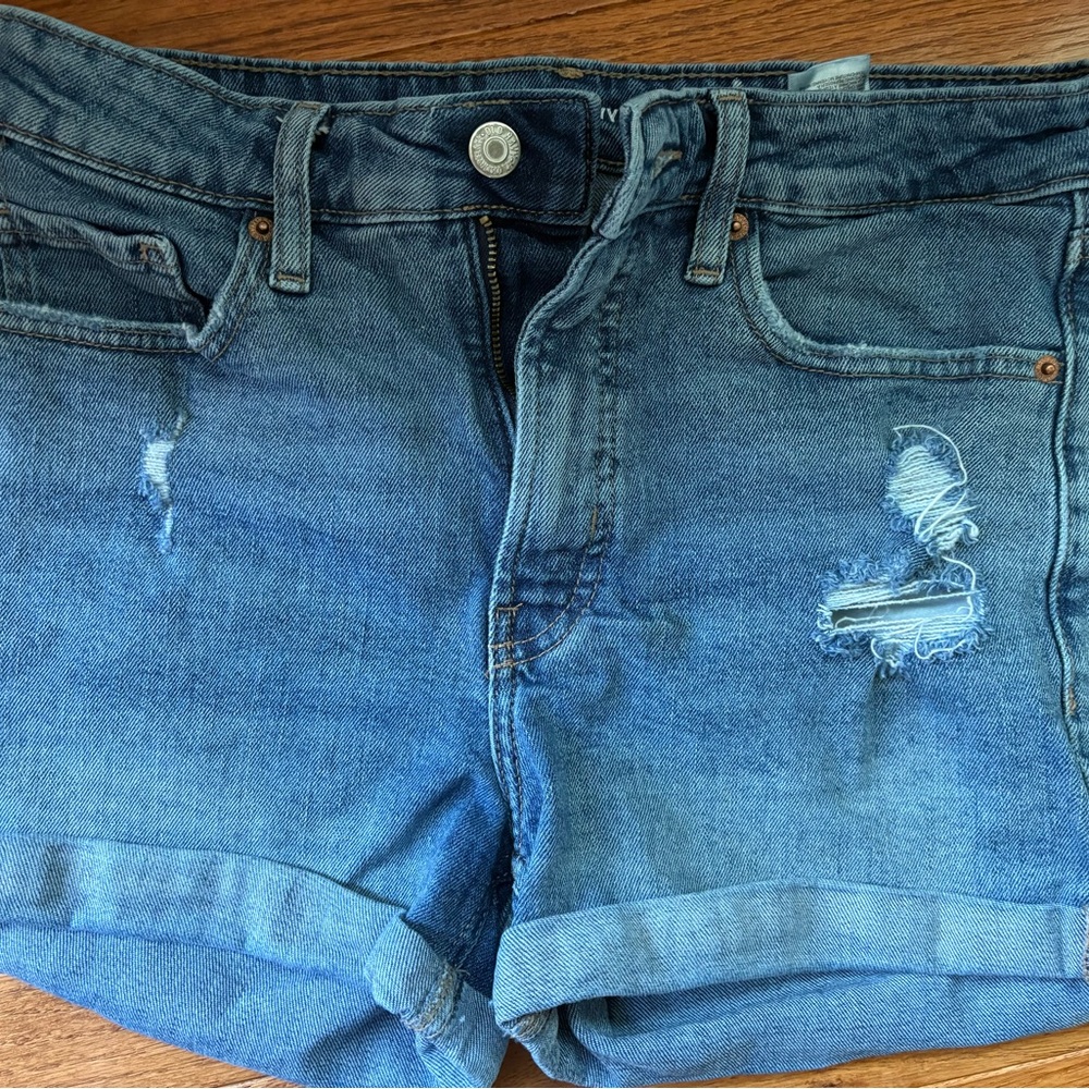 Old Navy Blue Jean Shorts Distressed Cuffed